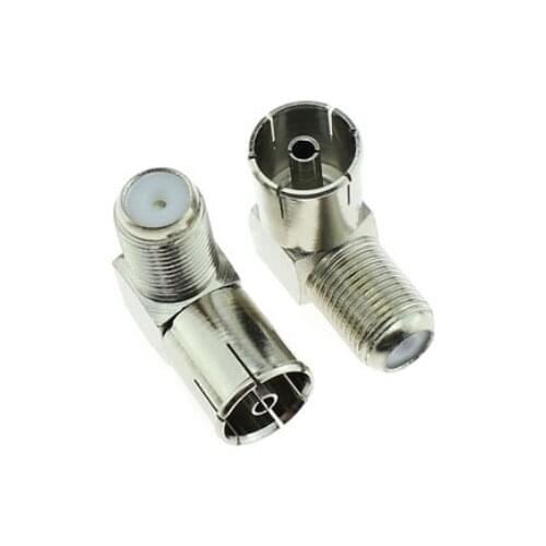 5pcs F Female To TV Female Right Angle RF Coaxial Adapter Connector