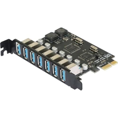 USB 3.0 PCI Express adapter PCI E to 7 ports PC Expansion Adapter Card USB3 PCIe PCI-e x1 Controller Converter for Desktop