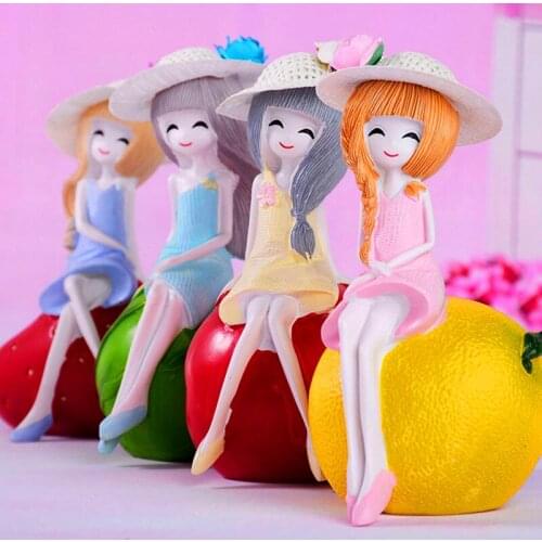 Home Decoration Accessories Resin Lovely Fruit Girl