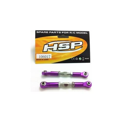 2pcs HSP 106017 106617 Aluminum Steering Linkage 06016 Front/Rear Servo Link 1:10th Upgrade Parts For R/C Model Car Buggy