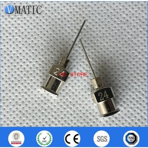 Free Shipping 0.5'' Tip Length 24G All Metal Blunt Stainless Steel Glue Dispensing Syringe Needles Tips 1/2 Inch
