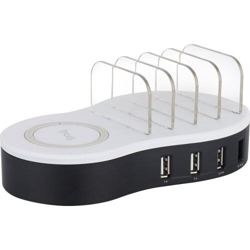 USB Wireless Charger Multi-USB Port Charging Fast Charging with Phone Stand for iPhone 11 XR Samsung Huawei Mate 30 Mi Adapter