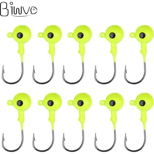 BIWVO 4Pcs High Carbon Steel Round Head Single Hook Sea Fishing Accessories Pike Fishhooks Equipment All About Fish
