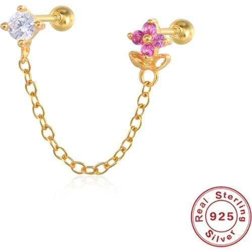 BOAKO 925 Sterling Silver Stud Earring For Women Black Zircon Piercing Earings Jewelry 2021 Trend Pendientes Plata 925 Ohrringe