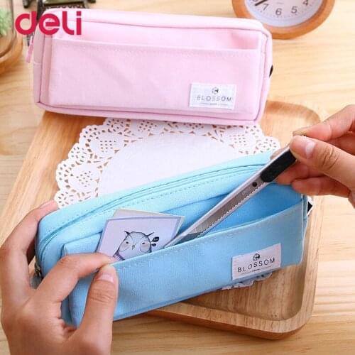 Large Multi Pocket Fabric Zipper Pencil Case for School Kid Office Organize Supply Pen Bag Box Pouch Stationery Gifts