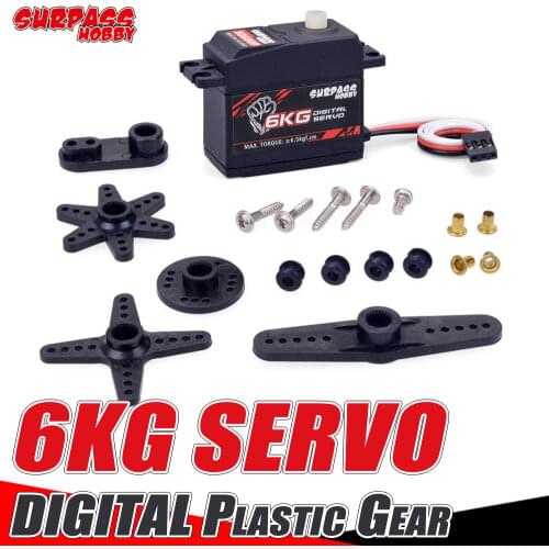 SURPASS HOBBY 6KG Digital Servo Plastic Gear Servo Arm for 1/12 1/14 RC Car Helicopter Boat Plane Airplane Traxxas Trx4 Scx10