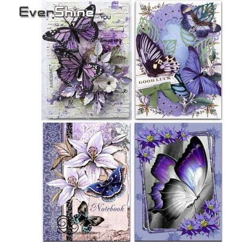 EverShine 5D DIY Diamond Painting Butterfly Full Square Diamond Embroidery Animal Picture Mosaic Rhinestones Handmade Hobby