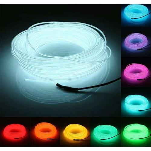 1M/2M/3M/5M/10M Flexible Neon Light Glow EL Wire Rope Tube LED Strip Waterproof Neon Lights For Dancing Shoes Clothing Car