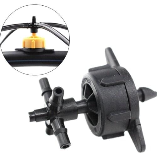 2L 4L 8L Pressure Compensating Dripper With Cross 4mm Barb x 4mm Slip Potted Plant Watering Drip Fittings