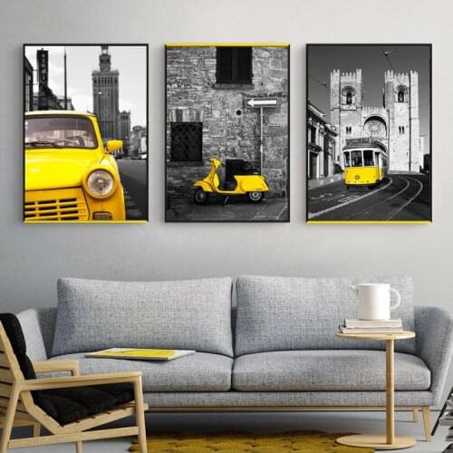 Modern still life painting Home decoration painting modern Printing City car posters aesthetic black