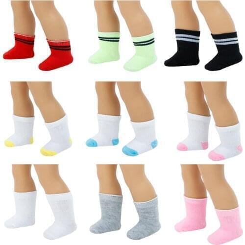 1 Pairs Handmade Doll Socks Daily Casual Wear Mixed Sport Stockings Clothes for 45cm Girl Doll 18'' Accessories Kids