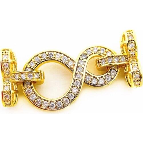 Copper Clasps 18K Gold plated DIY Pearls Jewelry Fittings Fastener Connector Clasps For DIY Gems Pearls Necklace Bracelet Clasp