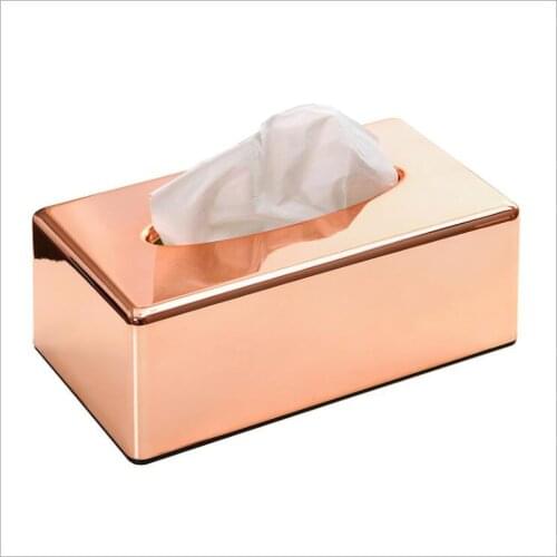 Rose Gold Multi-functional Tissue Holder Tissue Box Dispenser Case Modern Home Kitchen Cafe Office Car Accessories