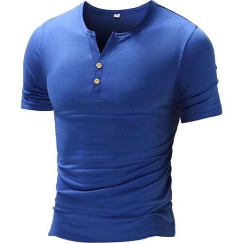 2021 Summer Short sleeve T Shirt Men Solid Color Design V-neck T-shirt Casual Classic Mens Clothing Tops Tee Shirt Men