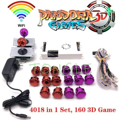 Arcade Joystick Kit With Pandora Box 3d Wifi Board 4018 in 1 High Quality Copy Sanwa Button And Joysticks