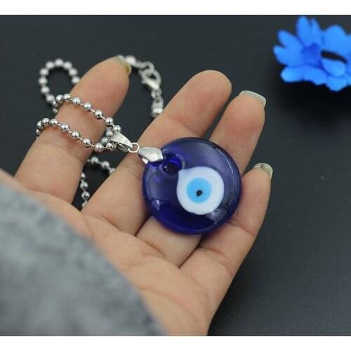1pc Blue Glass Evil Eye 25mm Evil Eye Charms Necklace Pendants For Women Evil Eye Necklace Jewelry Accessories Findings Making