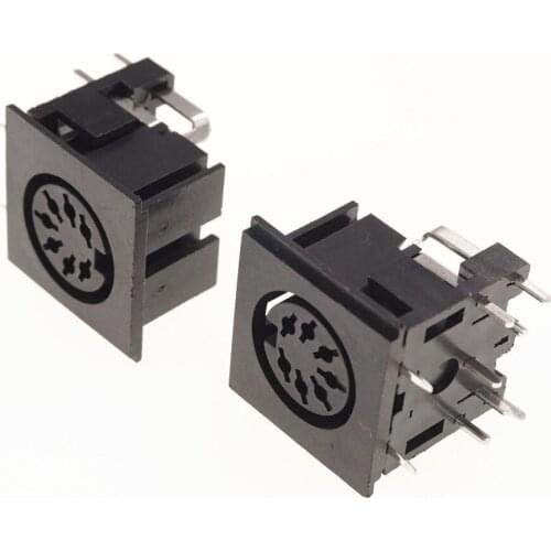 100 Pcs 7 Pin DIN Female Socket Solder PCB Panel Mount Right Angle 90 Degree Circular Receptacle Jack Chassis Push-Pull Power