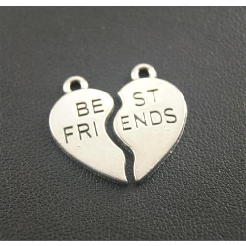 5sets Silver Color Best Friends Jigsaw Puzzle Piece Charm DIY Handmade Jewelry Findings 23x24mm A152