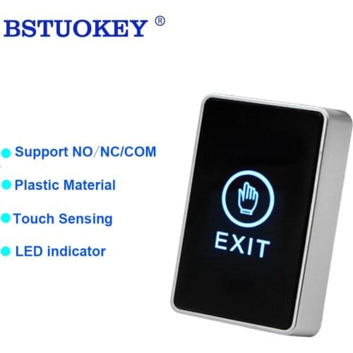 Push Touch Exit Button Door Eixt Release Button With LED Indicator for Home Security Protection for access Control System Blcak