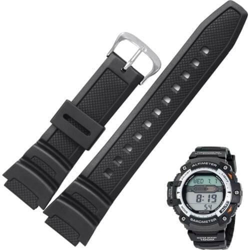 Watch Wrist Bracelet Rubber WristStrap Suitable for-Casio AE-1000w SGW-400H / SGW-300H Silicone Watchband Pin Buckle Strap