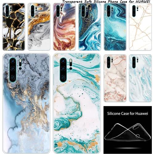 Luxury Silicone Case Luxury Marble Pattern for Huawei NOVA 3 3i 5 5i P20 P30 Pro P9 P10 P8 Lite 2017 P Smart Z Plus 2019 Fashion