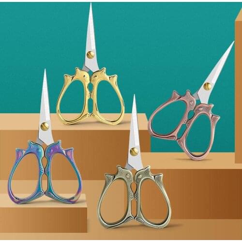 Retro Tailor Scissors For Needlework Sewing Cross Stitch Antique Squirrel Scissors Fabric Metal Cutting Scissors DIY Handicraft