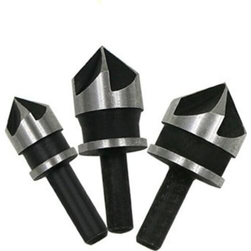 3Pcs/set 90 Degree 1/4 Hex Shank Drill Bit 5 Flute 12mm 16mm 19mm Woodworking Chamfer Counter Sink Chamfering Debur Countersink