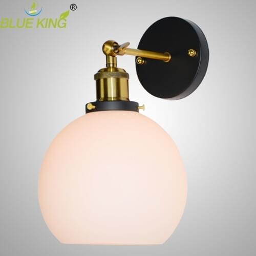 5.9'' Retro industrial glass wall lamp sconce E27 Loft Home Decor globe white Christmas Lights Vintage Wall Lamp