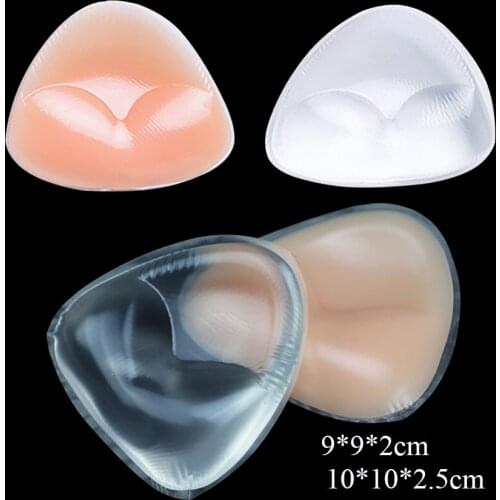 1 Pair Silicone Triangle Bikini Swimsuit Bra Insert Pads Push Up Breast Enhancer Underwear Removeable Invisable Women Bra Pads