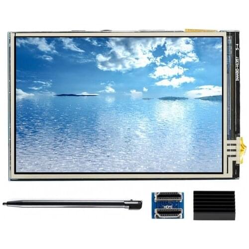 Waveshare 3.5inch HDMI LCD Monitor Resistive Touch Screen 480x320 Resolution HDMI Interface IPS Screen Designed for Raspberry Pi