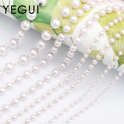 YEGUI C90,jewelry accessories,ordinary plated,diy chain,ordinary pearl,hand made,jewelry making,diy chain necklace,3m/lot