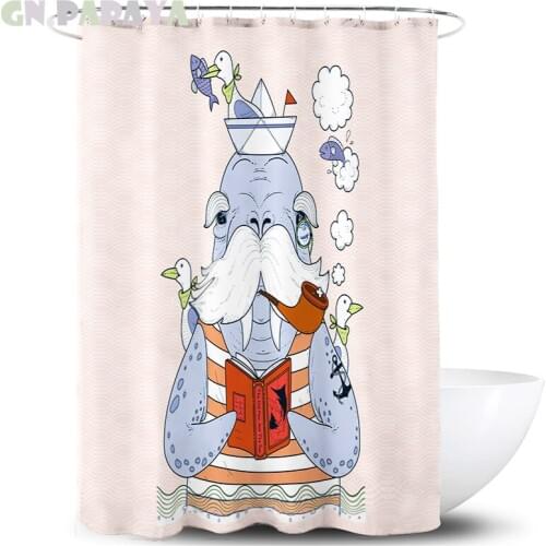 Cartoon whale pink Bath Curtains Waterproof Polyester Fabric cute kid‘s’ fashion Shower Curtains Screen with Hooks Accessories