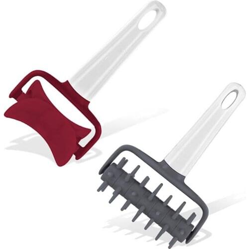2Pcs/Set Dough Roller Cutter Plastic ABS/PP Multi Purpose Handheld Pizza Hole Needle Baking Kitchen Supplies