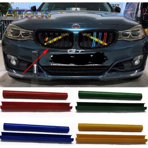 2Pcs M Sport Style Front Grille Trim Strips Cover Stickers For BMW 1 2 3 4 5 6 7 Series X1 X2 X3 X4 X5 X6 X7 2018 2019 2020 2021