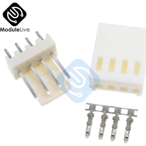 20Pcs 4Pin 4 Pins KF2510-4P KF2510 4P 2.54mm Pitch Terminal Housing Pin Header Connectors Adaptor Kits 2.54 mm