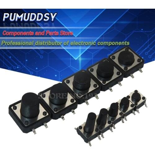20PCS SMD 4PIN 6x6x4.3/5/6/7/8/9/10 mm Micro Tact Switch 0.5A 50V Push Button Switches 6x6x4.3mm 6x6x5mm 6x6x6mm 6x6x7mm 6x6x8mm