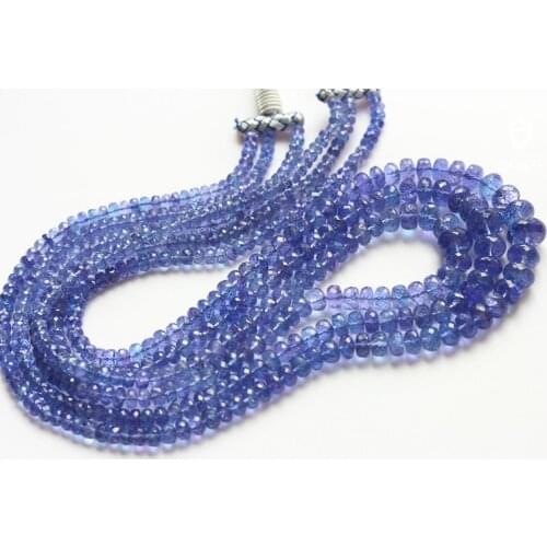 AAAA loose beads Tanzanite roundel faceted for DIY jewelry making 58CM FPPJ wholesale beads nature gem stone