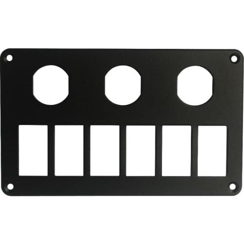 Aluminum 6 Way Rocker Switch Mount Panel With 3 power sockets holder FOR CARLING ARB NARVA Style