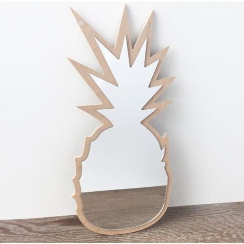 Pineapple Wall Mirror Sticker Mural Hanging Acrylic Self Adhesive Ins Decorative Dressing Mirrors Creative Fruit Home Room Decor