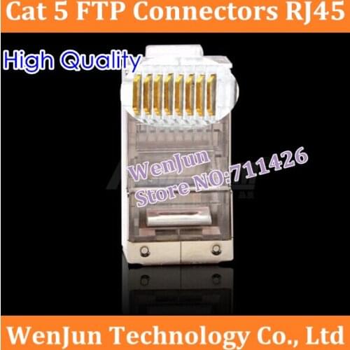 Free Shipping Cat 5 FTP Connectors 8P8C computer network RJ45 crystal connector for Home Furnishing / Engineering