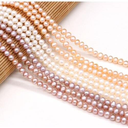 Natural AA Freshwater Pearl Beads Round Shape 5.5mm Big Pearl Beads for Making DIY Jewelry Bracelet Necklace Wholesale