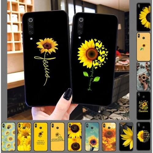 Yellow flower sunflower Soft Phone Case Cover for xiaomi mi9T mi8se mi10pro mi6 note10 lite MIA1 MIA2 MIA3 CC9PRO Cellphones