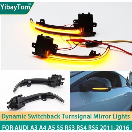 Smoke Black Cover Water Blink Dynamic Flowing Side Mirror LED Turn Signal Light for Audi A4 A5 S5 A3 8P B8.5 RS3 RS4 RS5