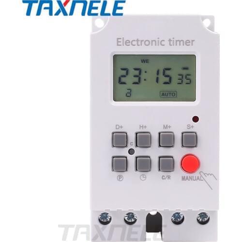 KG316S High Load 30A 220V 7 Days Weekly Digital Electronic Lighting Timer Interval 1 Second Power Direct Output