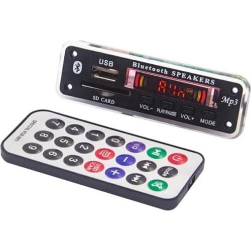 FM Radio Digital Audio Decoder BT 5.0 Receiver MP3 Player Stereo DIY Speaker USB AUX SD Card Display 5V 12V MP3 Module