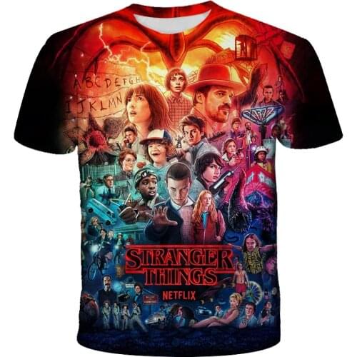New Summer Stranger Things T Shirt Kids Fashion Cool Boy 3 D Printing T Shirt Boy Girls Short Sleeve Casual Clothing Tops Tees