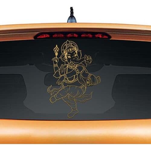 Happy Dancing Ganesha Art Murals Car Stickers Vinyl Car Rear Glass Sticker Creative Cars Side L1203