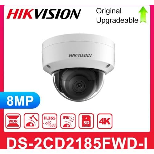Hikvision Original IP Camera 8MP IR Fixed Dome DS-2CD2185FWD-I Network Camera POE H.265 Updatable CCTV security H.265 IP67