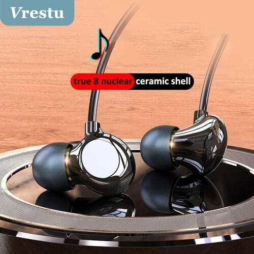 Ceramic 3.5mm Type C Wired 8 Core Bass Earphone Sports Earphones Headset DNC Fone De Ouvido Auriculares for Call Music Game CS