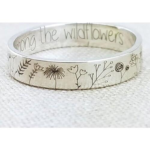 Fashion Wildflowers Rings for Women Simplicity Carved Dandelion Flower Ring Floral Daisy Daffodil Ring for Girls Statement Gift